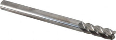 Accupro - 1/2", 4 Flute, Single End, Solid Carbide, 0.09" Corner Radius End Mill - 6" OAL, 40° Helix, Right Hand Flute, 1-1/2" LOC, Right Hand Cut - Americas Industrial Supply