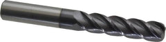 Accupro - 1/2", 4 Flute, Single End, Solid Carbide, 1/8" Corner Radius End Mill - 4" OAL, 40° Helix, Right Hand Flute, 2" LOC, Right Hand Cut - Americas Industrial Supply