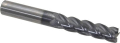 Accupro - 1/2", 4 Flute, Single End, Solid Carbide, 0.03" Corner Radius End Mill - 4" OAL, 40° Helix, Right Hand Flute, 2" LOC, Right Hand Cut - Americas Industrial Supply