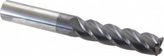 Accupro - 1/2", 4 Flute, Single End, Solid Carbide, 0.045" Corner Radius End Mill - 4" OAL, 40° Helix, Right Hand Flute, 2" LOC, Right Hand Cut - Americas Industrial Supply