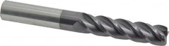Accupro - 1/2", 4 Flute, Single End, Solid Carbide, 0.06" Corner Radius End Mill - 4" OAL, 40° Helix, Right Hand Flute, 2" LOC, Right Hand Cut - Americas Industrial Supply