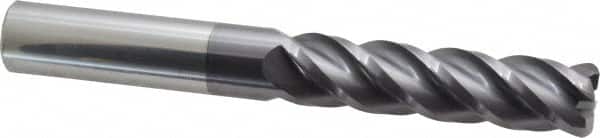 Accupro - 3/4", 4 Flute, Single End, Solid Carbide, 1/8" Corner Radius End Mill - 6" OAL, 40° Helix, Right Hand Flute, 3" LOC, Right Hand Cut - Americas Industrial Supply