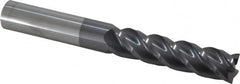 Accupro - 3/4", 4 Flute, Single End, Solid Carbide, 0.02" Corner Radius End Mill - 6" OAL, 40° Helix, Right Hand Flute, 3" LOC, Right Hand Cut - Americas Industrial Supply