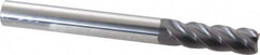 Accupro - 5/8", 4 Flute, Single End, Solid Carbide, 0.03" Corner Radius End Mill - 6" OAL, 40° Helix, Right Hand Flute, 2" LOC, Right Hand Cut - Americas Industrial Supply