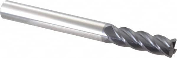 Accupro - 5/8", 4 Flute, Single End, Solid Carbide, 0.06" Corner Radius End Mill - 6" OAL, 40° Helix, Right Hand Flute, 2" LOC, Right Hand Cut - Americas Industrial Supply