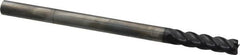 Accupro - 3/8", 4 Flute, Single End, Solid Carbide, 0.03" Corner Radius End Mill - 6" OAL, 40° Helix, Right Hand Flute, 1-1/2" LOC, Right Hand Cut - Americas Industrial Supply