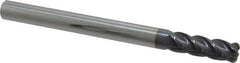 Accupro - 1/2", 4 Flute, Single End, Solid Carbide, 1/8" Corner Radius End Mill - 6" OAL, 40° Helix, Right Hand Flute, 1-1/2" LOC, Right Hand Cut - Americas Industrial Supply