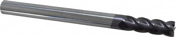 Accupro - 1/2", 4 Flute, Single End, Solid Carbide, 0.015" Corner Radius End Mill - 6" OAL, 40° Helix, Right Hand Flute, 1-1/2" LOC, Right Hand Cut - Americas Industrial Supply
