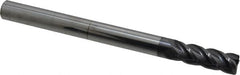 Accupro - 1/2", 4 Flute, Single End, Solid Carbide, 0.02" Corner Radius End Mill - 6" OAL, 40° Helix, Right Hand Flute, 1-1/2" LOC, Right Hand Cut - Americas Industrial Supply
