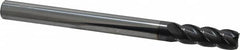 Accupro - 1/2", 4 Flute, Single End, Solid Carbide, 0.03" Corner Radius End Mill - 6" OAL, 40° Helix, Right Hand Flute, 1-1/2" LOC, Right Hand Cut - Americas Industrial Supply