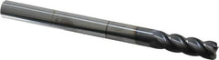 Accupro - 1/2", 4 Flute, Single End, Solid Carbide, 0.045" Corner Radius End Mill - 6" OAL, 40° Helix, Right Hand Flute, 1-1/2" LOC, Right Hand Cut - Americas Industrial Supply