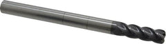 Accupro - 1/2", 4 Flute, Single End, Solid Carbide, 0.09" Corner Radius End Mill - 6" OAL, 40° Helix, Right Hand Flute, 1-1/2" LOC, Right Hand Cut - Americas Industrial Supply