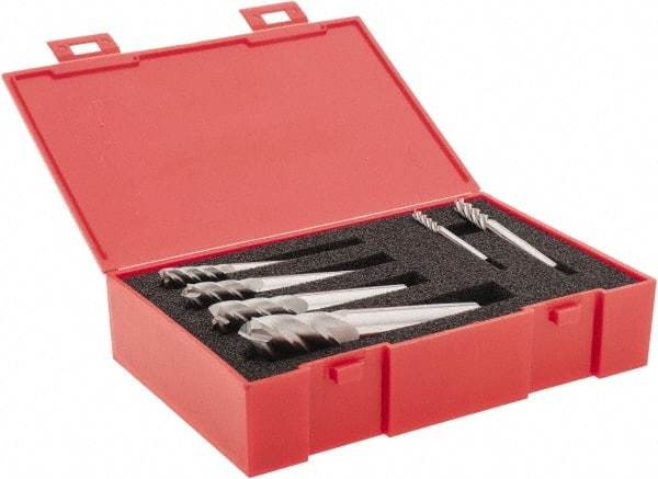 Accupro - 1/8, 3/16, 1/4, 5/16, 3/8 & 1/2", 4 Flute Square End Mill Set - Uncoated, Solid Carbide, Single End, 1/8, 3/16, 1/4, 5/16, 3/8 and 1/2" Shank Diam - Americas Industrial Supply