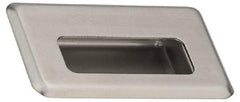 Sugatsune - 138mm Overall Width x 88mm Overall Height, 21mm Recess Depth, Satin Sheet Metal Recessed Pull with M4 Nut - 304 Stainless Steel, 62mm Recess Height, 96mm Recess Width, 110mm Center to Center, M4 Thread - Americas Industrial Supply