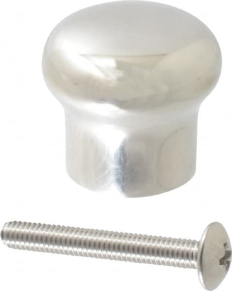 Sugatsune - 304 Stainless Steel Round Drawer or Lid Knob - 63/64" Base Diam, 1-1/2" Diam, 1-1/16" High, M5x0.8 - Americas Industrial Supply