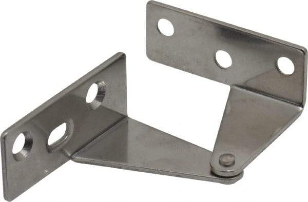 Sugatsune - 1-11/32" Long x 1-37/64" Wide x 1-1/2" Thick, Plain 430 Stainless Steel, Right Hand Overlay Door Pivot Hinge - 3" Pin Diam, 6 Holes, 1 Knuckle, 3.9 Lb Capacity, 18" Leaf Height - Americas Industrial Supply