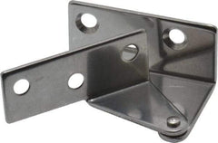 Sugatsune - 1-7/64" Long x 1-37/64" Wide x 1-1/2" Thick, Plain 430 Stainless Steel, Right Hand Overlay Door Pivot Hinge - 3" Pin Diam, 6 Holes, 1 Knuckle, 3.9 Lb Capacity, 18" Leaf Height - Americas Industrial Supply