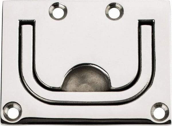 Sugatsune - Polished Finish 316 Stainless Steel Trap Door Ring - 1/4" Mortise Depth, 2-1/4" High x 3" Wide - Americas Industrial Supply