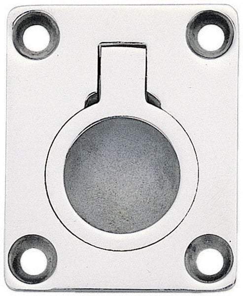 Sugatsune - Polished Finish 316 Stainless Steel Trap Door Ring - 23/64" Mortise Depth, 1-7/8" High x 1-1/2" Wide - Americas Industrial Supply