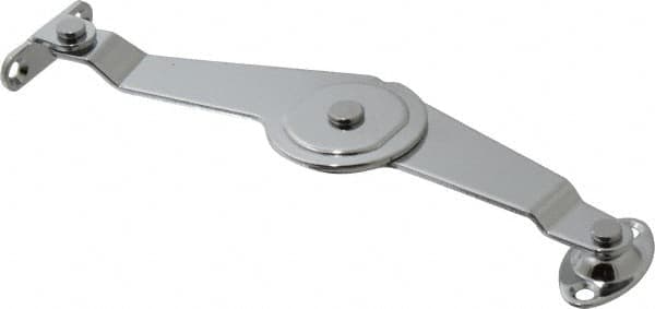 Sugatsune - 5-27/64" OAL x 1-7/64" Wide, 7 Lb Capacity, Lid Stay with Catch - Right Side, 9/64" Mounting Hole Diam, 90° Max Opening, Chrome Finished Steel, Brass & Nylon - Americas Industrial Supply
