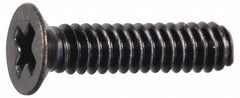 Made in USA - #4-40 UNC, 1" OAL Phillips Drive Machine Screw - Flat Head, Grade 300 Stainless Steel, Black Oxide Finish, Without Washer - Americas Industrial Supply