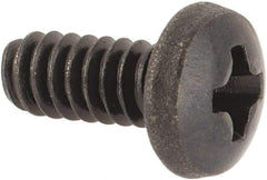 Made in USA - #4-40 UNC, 1/4" Length Under Head Phillips Drive Machine Screw - Pan Head, Grade 300 Stainless Steel, Black Oxide Finish, Without Washer - Americas Industrial Supply