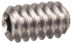 Made in USA - 1/4-28 UNF, 3/16" OAL, Cup Point Set Screw - Grade 303 Stainless Steel, 1/8" Key - Americas Industrial Supply