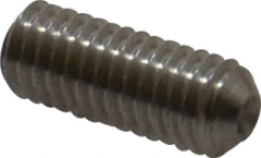 Made in USA - #10-32 UNF, 1/2" OAL, Cup Point Set Screw - Grade 303 Stainless Steel, 3/32" Key - Americas Industrial Supply