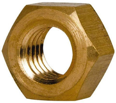 Value Collection - 7/16-14 UNC Brass Right Hand Hex Nut - 11/16" Across Flats, 3/8" High, Brass Finish - Americas Industrial Supply