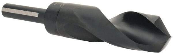Chicago-Latrobe - 1-3/32" Drill, 118° Point, High Speed Steel Silver Deming & Reduced Shank Drill Bit - Oxide Finish, 6" OAL, Flats on Shank, 3-1/8" Flute Length, Right Hand Cut, Split Point, Spiral Flute, Regular Spiral - Americas Industrial Supply