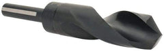 Chicago-Latrobe - 1-3/32" Drill, 118° Point, High Speed Steel Silver Deming & Reduced Shank Drill Bit - Oxide Finish, 6" OAL, Flats on Shank, 3-1/8" Flute Length, Right Hand Cut, Split Point, Spiral Flute, Regular Spiral - Americas Industrial Supply