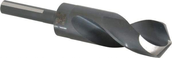 Chicago-Latrobe - 1-13/64" Drill, 118° Point, High Speed Steel Silver Deming & Reduced Shank Drill Bit - Oxide Finish, 6" OAL, Flats on Shank, 3-1/8" Flute Length, Right Hand Cut, Split Point, Spiral Flute, Regular Spiral - Americas Industrial Supply