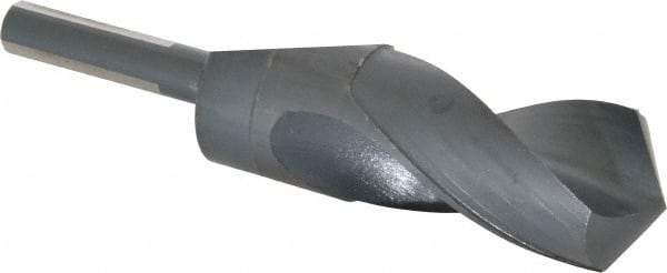 Chicago-Latrobe - 1-7/16" Drill, 118° Point, High Speed Steel Silver Deming & Reduced Shank Drill Bit - Oxide Finish, 6" OAL, Flats on Shank, 3-1/8" Flute Length, Right Hand Cut, Standard Point, Spiral Flute, Regular Spiral - Americas Industrial Supply