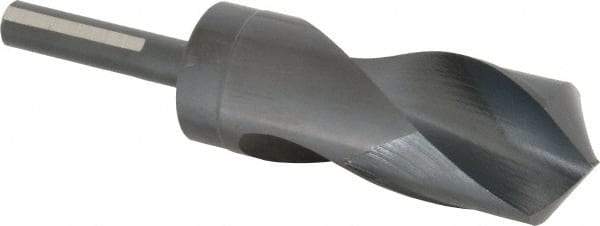 Chicago-Latrobe - 1-31/64" Drill, 118° Point, High Speed Steel Silver Deming & Reduced Shank Drill Bit - Oxide Finish, 6" OAL, Flats on Shank, 3-1/8" Flute Length, Right Hand Cut, Standard Point, Spiral Flute, Regular Spiral - Americas Industrial Supply