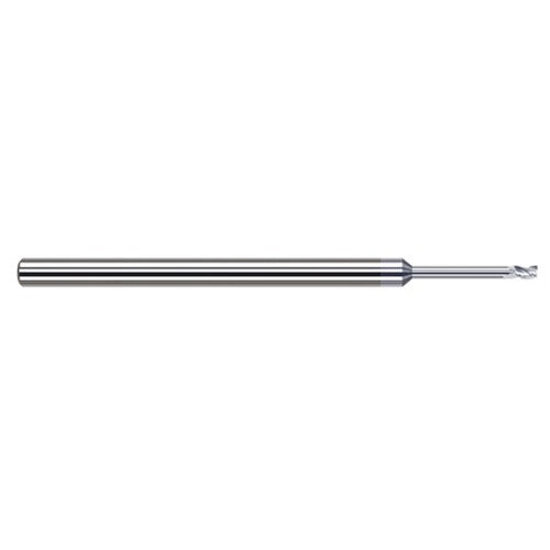 Variable Helix End Mills for Aluminum Alloys - 0.0780″ (5/64″) Cutter Diameter × 0.1180″ Length of Cut × 0.4060″ (13/32″) Reach Carbide Square End Mill for Aluminum Alloys, 3 Flutes, TiB2 Coated