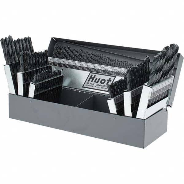 Chicago-Latrobe - 13mm Max, 118° Point, Oxide Finish, High Speed Steel Jobber Length Drill Bit Set - Exact Industrial Supply