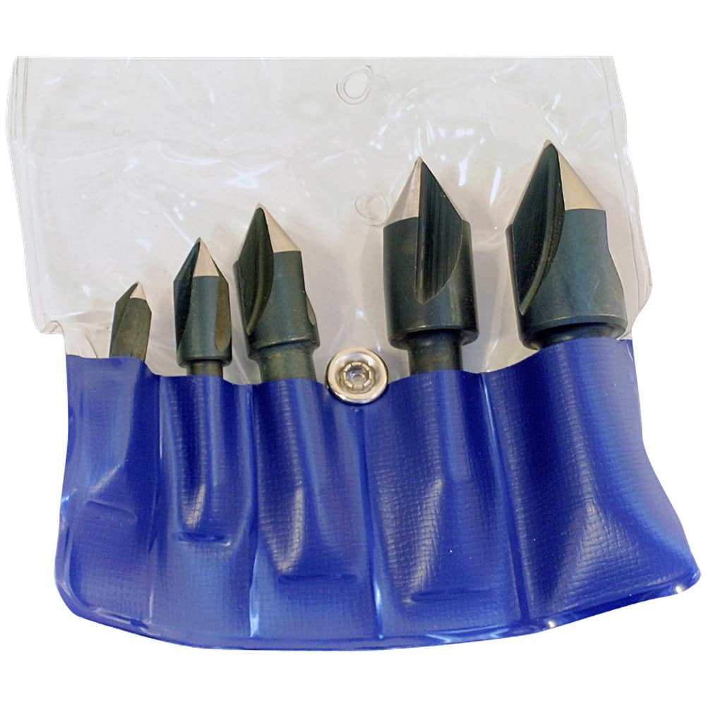 Chicago-Latrobe - 5 Piece, 1/4 to 3/4" Head Diam, 82° Included Angle, Single End Countersink Set - Americas Industrial Supply