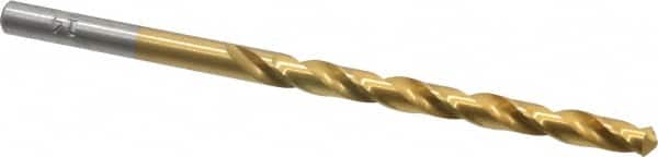 Chicago-Latrobe - #14 118° High Speed Steel Jobber Drill - TiN Finish, Right Hand Cut, Spiral Flute, Straight Shank, 3-3/8" OAL, Standard Point - Americas Industrial Supply