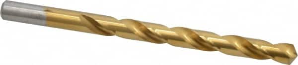 Chicago-Latrobe - 21/64" 118° High Speed Steel Jobber Drill - TiN Finish, Right Hand Cut, Spiral Flute, Straight Shank, 4-5/8" OAL, Standard Point - Americas Industrial Supply