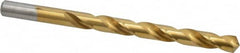 Chicago-Latrobe - 21/64" 118° High Speed Steel Jobber Drill - TiN Finish, Right Hand Cut, Spiral Flute, Straight Shank, 4-5/8" OAL, Standard Point - Americas Industrial Supply