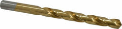 Chicago-Latrobe - 25/64" 118° High Speed Steel Jobber Drill - TiN Finish, Right Hand Cut, Spiral Flute, Straight Shank, 5-1/8" OAL, Standard Point - Americas Industrial Supply