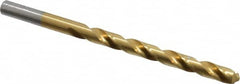 Chicago-Latrobe - Letter D 118° High Speed Steel Jobber Drill - TiN Finish, Right Hand Cut, Spiral Flute, Straight Shank, 4" OAL, Standard Point - Americas Industrial Supply