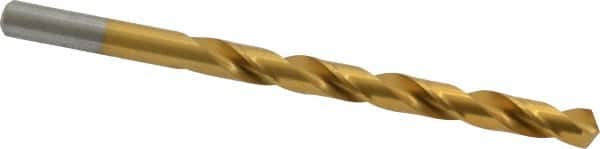 Chicago-Latrobe - Letter G 118° High Speed Steel Jobber Drill - TiN Finish, Right Hand Cut, Spiral Flute, Straight Shank, 4-1/8" OAL, Standard Point - Americas Industrial Supply
