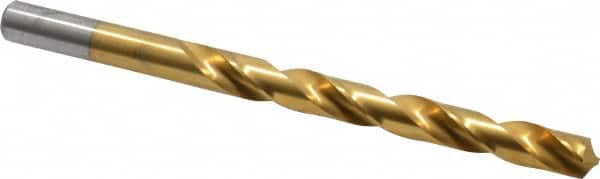 Chicago-Latrobe - Letter O 118° High Speed Steel Jobber Drill - TiN Finish, Right Hand Cut, Spiral Flute, Straight Shank, 4-1/2" OAL, Standard Point - Americas Industrial Supply