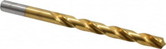 Chicago-Latrobe - Letter O 118° High Speed Steel Jobber Drill - TiN Finish, Right Hand Cut, Spiral Flute, Straight Shank, 4-1/2" OAL, Standard Point - Americas Industrial Supply