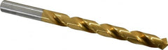 Chicago-Latrobe - Letter U 118° High Speed Steel Jobber Drill - TiN Finish, Right Hand Cut, Spiral Flute, Straight Shank, 5" OAL, Standard Point - Americas Industrial Supply