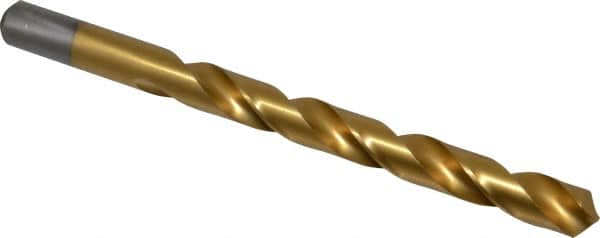 Chicago-Latrobe - Letter Y 118° High Speed Steel Jobber Drill - TiN Finish, Right Hand Cut, Spiral Flute, Straight Shank, 5-1/4" OAL, Standard Point - Americas Industrial Supply