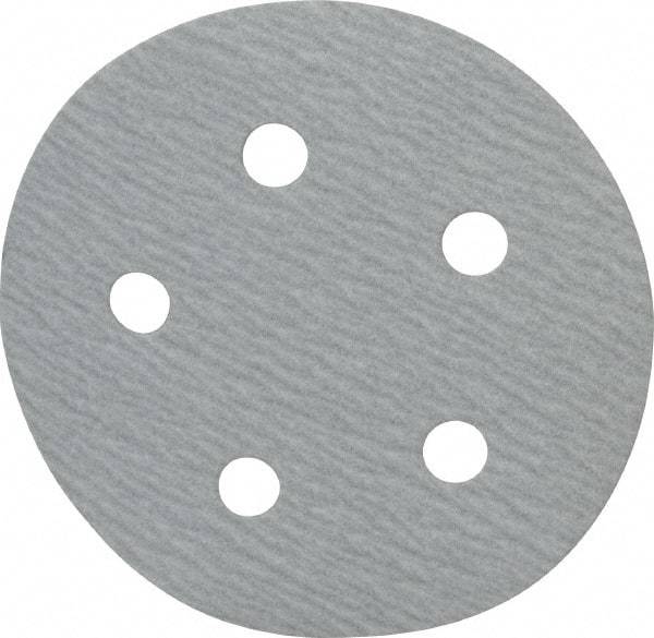 Made in USA - 5" Diam, 220 Grit, Silicon Carbide Hook & Loop Disc - Very Fine Grade, Coated, B Weight Paper Backing, - Americas Industrial Supply