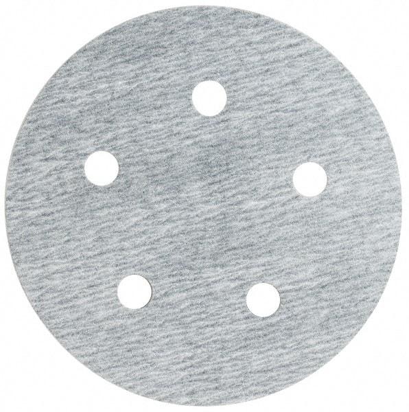 Made in USA - 5" Diam, 320 Grit, Silicon Carbide Hook & Loop Disc - Extra Fine Grade, Coated, B Weight Paper Backing, - Americas Industrial Supply