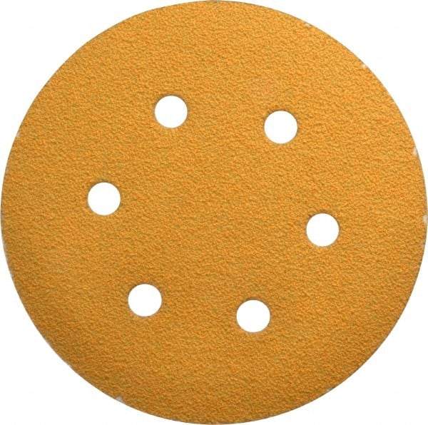 Made in USA - 6" Diam, 40 Grit, Aluminum Oxide Hook & Loop Disc - Coarse Grade, Coated, E Weight Paper Backing, - Americas Industrial Supply